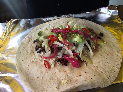 Burrito is Very Full...Vegan Sour Cream yet to add at Club Mexicana - Camden in North West London