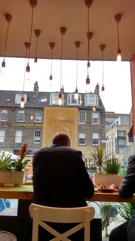 window seating at The  Pakora Bar in Edinburgh