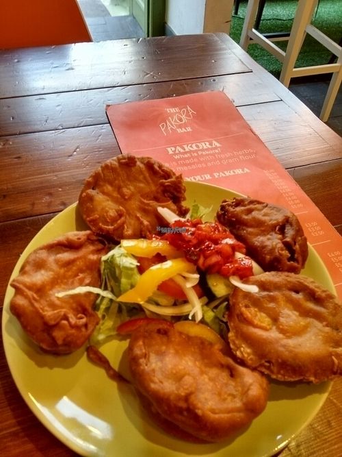 aubergine pakora at The  Pakora Bar in Edinburgh