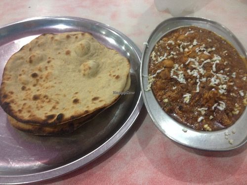 Chana masala + tandoor roti at Ashok Pure Vegetarian Restaurant in Varanasi