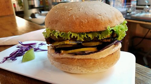 lentil burger at Capana in Koh Phangan