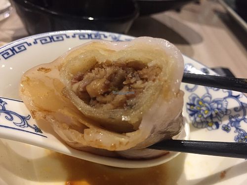 Spring roll in steamed rice roll at The Veggie in Kowloon