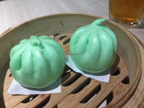 pandan bun at The Veggie in Kowloon
