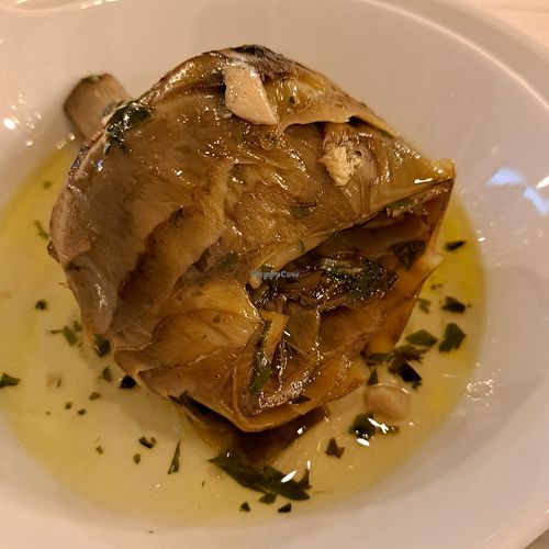 Roman style artichoke (it may not particularly photogenic but it was delicious) at Origano Campo de' Fiori in Rome
