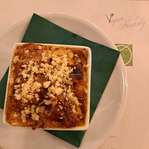 Vegan lasagne at Origano Campo de' Fiori in Rome