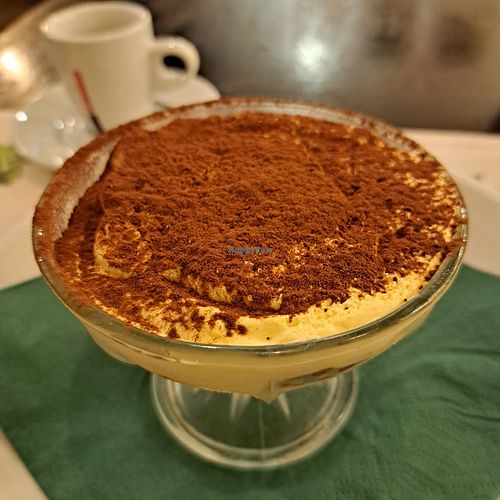 Vegan tiramisu at Origano Campo de' Fiori in Rome