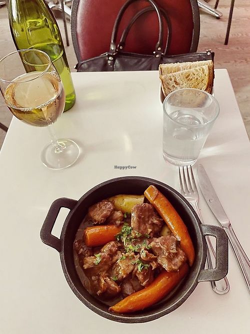Boeuf Bourguignon.  Rose Wine (Cote de Provence) at Delice & Sarrasin in New York City