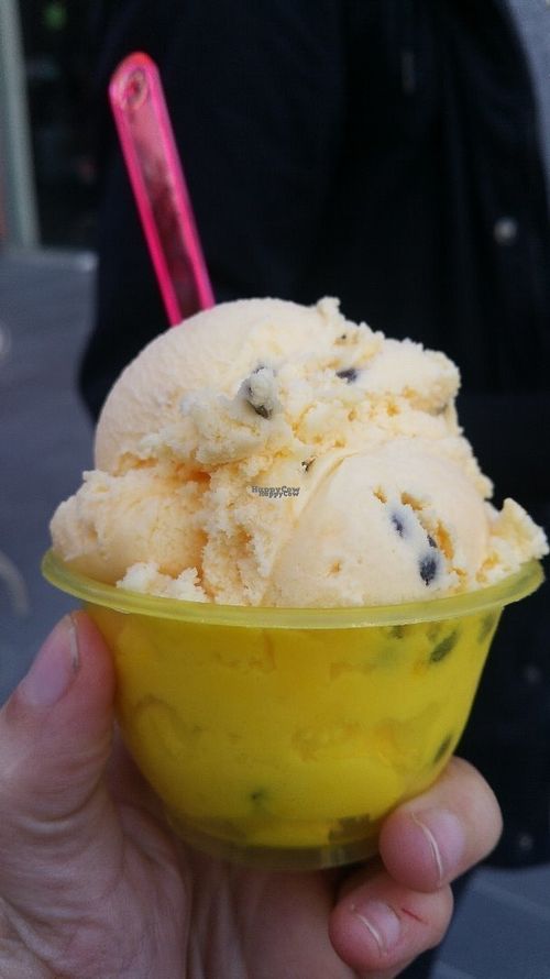 Passionfruit gelato at Gelateria on the Docks in Docklands