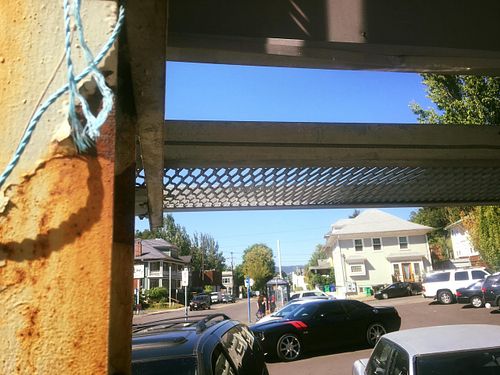 view looking West down Belmont from the truck front  at Taco Sandwiches - Food Truck in Portland