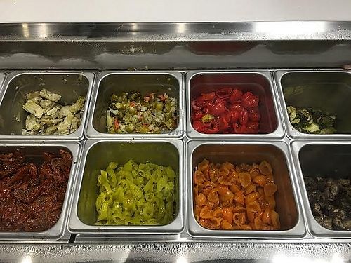 So many amazing veggie toppings to choose from! Add them all! at Doughocracy in Geneva