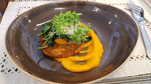 Vegan dish of the day at Le Monastere des Augustines - Le Restaurant in Quebec