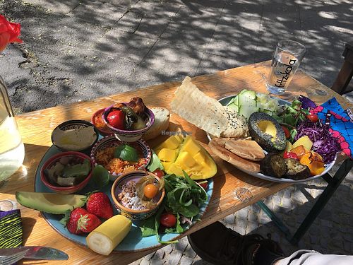 Hummus plate and breakfast plate at ATAYA in Berlin