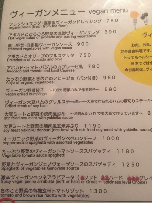 Vegan menu at Paprika Shokudo Sakaihigashi in Sakaishi