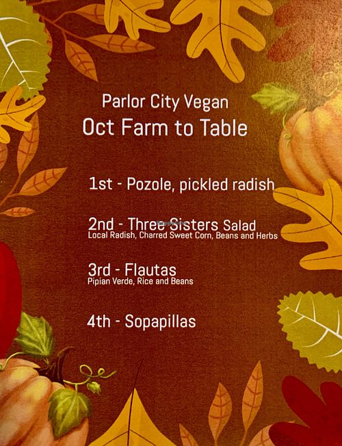 Our fancy menu!  at Parlor City Vegan in Binghamton