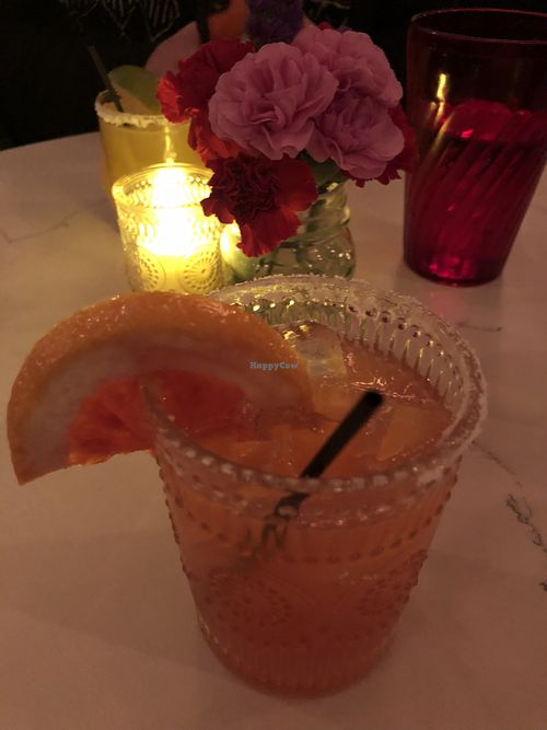 Blood Orange Margarita Mocktail  at Modern Love in Brooklyn