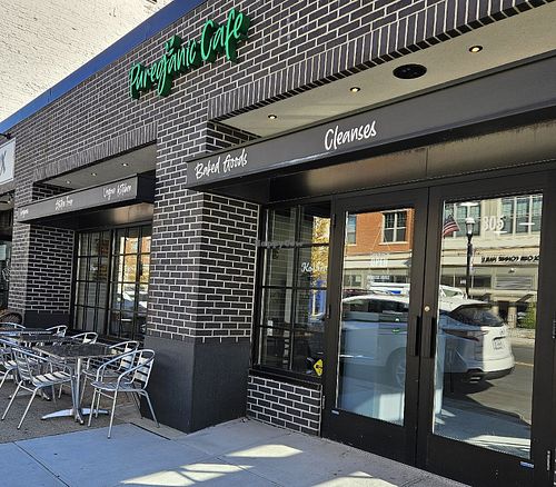 Store front and they have parking at The Pureganic Cafe in Harrison