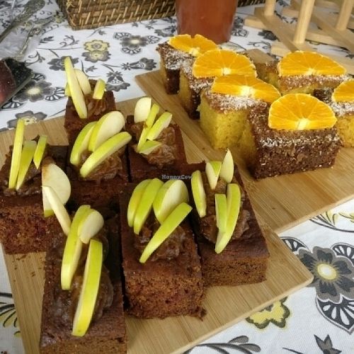 semolina orange cake & apple salted caramel at Von's Vegan Bake House in Melbourne