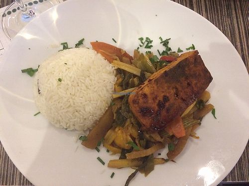 ";Tofuschnitte"; on greens at Mezzo  in Hannover