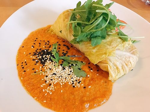 Kürbis-Chinakohl-Roulade at Mezzo  in Hannover
