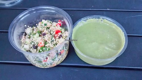 Cucumber gazpacho and tabouleh at rawcoco in La Rochelle