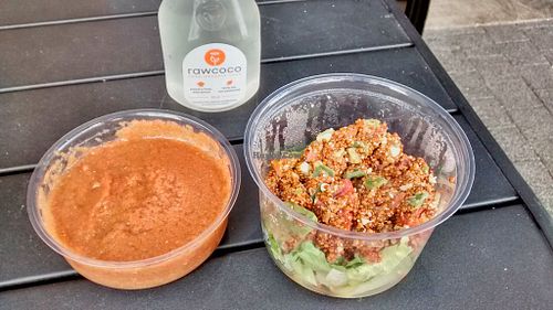 Gazpacho and quinoa salad at rawcoco in La Rochelle
