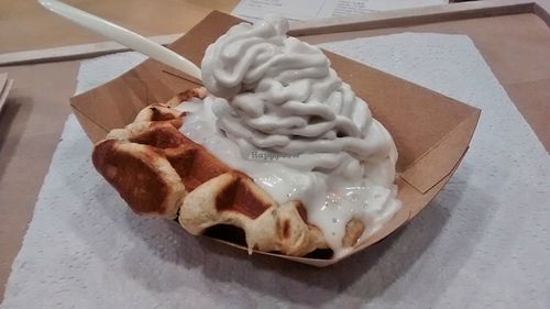 Waffle with Chantilly cream at Furahaa Break in Paris