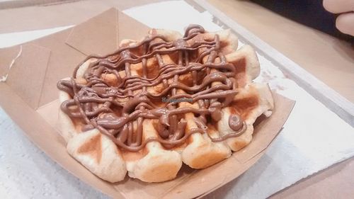 Waffle with chocolate at Furahaa Break in Paris