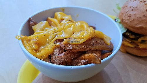 Fries with cheese at Furahaa Break in Paris