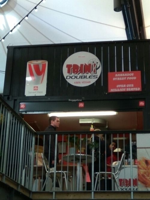 view from downstairs in market at Trini Doubles in Watford