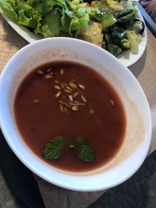 Beetroot soup  at Tonsai Bio  in Fatima