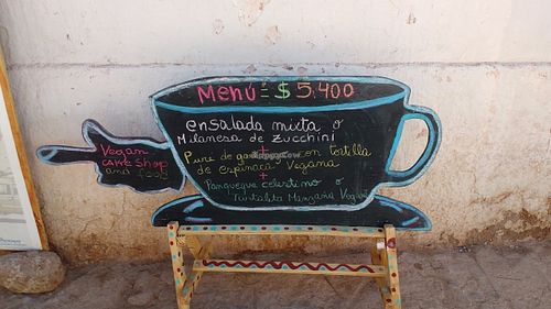 Vegan Lunch menu for $5.400 at Bum Kaldi in San Pedro De Atacama