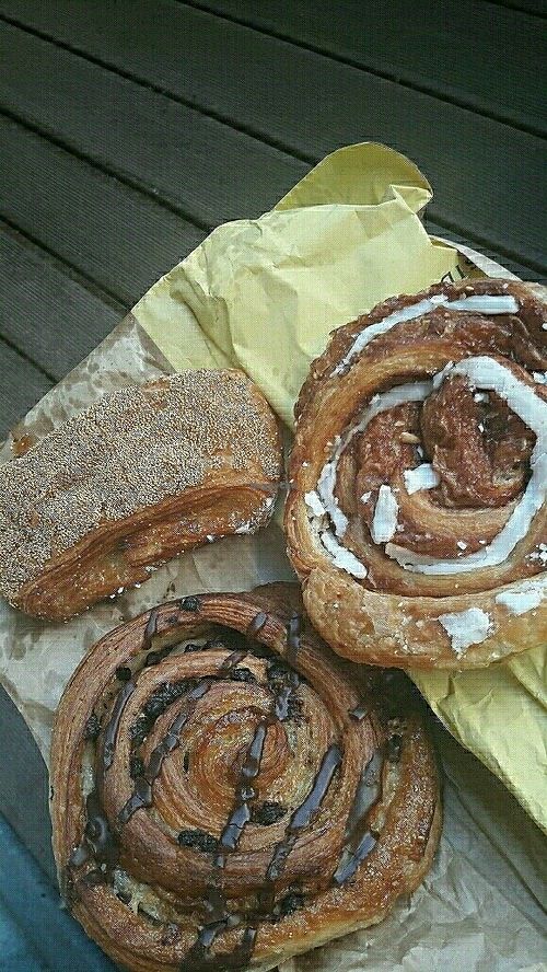 3 out of 5 of the vegan selection at Det Rene Brød - Kronprinsessegade in Copenhagen