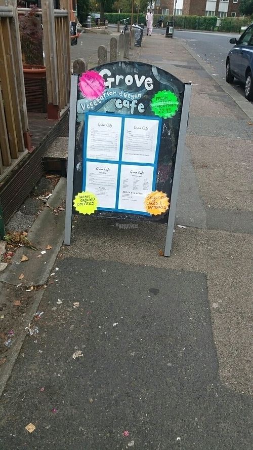 menu at The Grove in Manchester