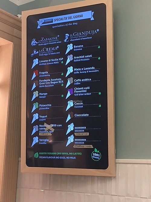 The green leaf denotes plant based. at Edoardo - Piazza del Duomo in Florence