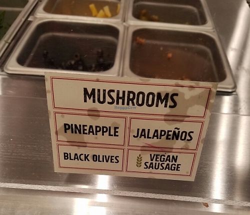 vegan sausage available  at PizzaRev in Gahanna