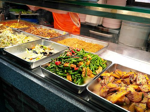Dishes at Breakfast time ... at SuManYuan - Fusionopolis  in Central Singapore