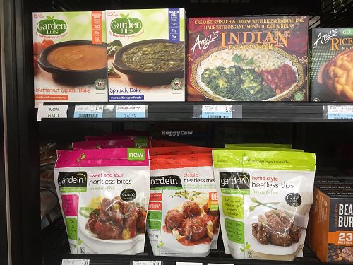 Gardein, Amy's and other brands in frozen foods section at The Wholesome Cupboard in Valparaiso