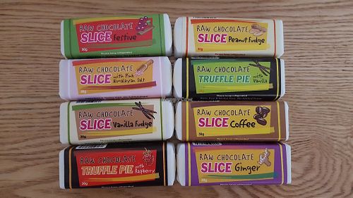 Just a selection of the raw chocolate pies and fudge on offer at The Raw Chocolate Pie Company  in St Ives