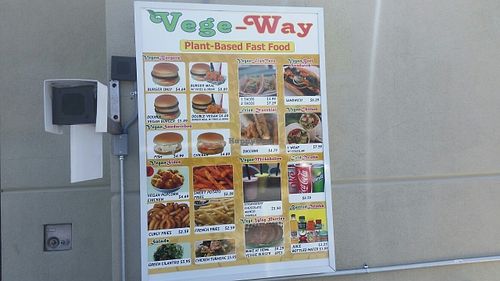 drive thru menu at VegeWay in Las Vegas