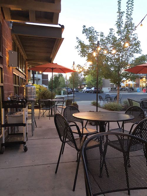 Patio dining and people watching venue  at Bend Pizza Kitchen in Bend