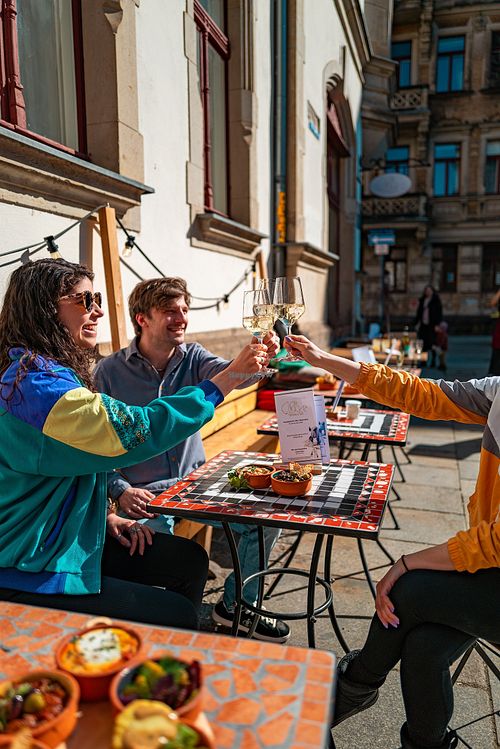 sun terrace  at Cafe Glocke in Dresden
