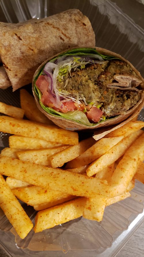 Greens and protein burger made in house at Greens and Proteins - Decatur in Las Vegas