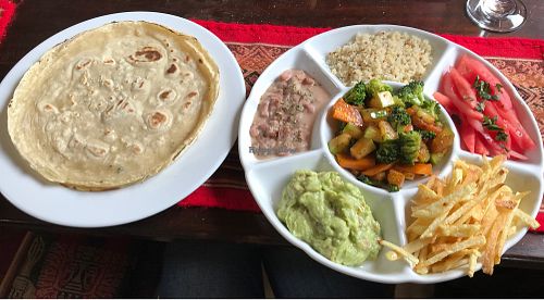 Vegan burrito at Puka Rumi in Ollantaytambo