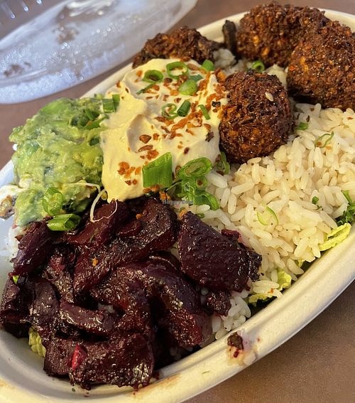 Vegan Power Bowl, extra rice. Very flavorful !  at Rebol in Cleveland