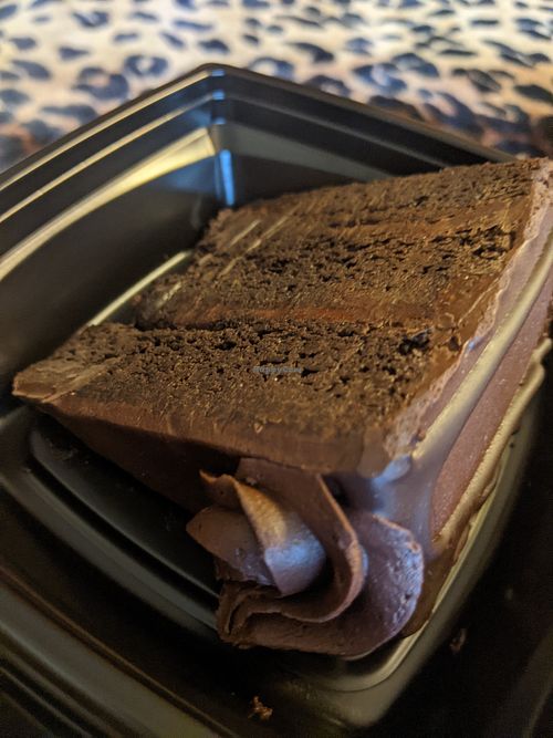 Chocolate cake slice, vegan & gluten free 😋 my favorite! at Lassens Natural Foods & Vitamins in Ventura