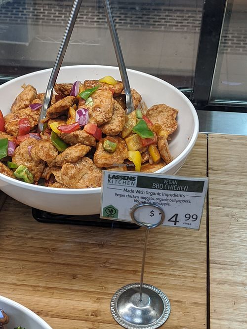 Vegan BBQ chicken at Lassens Natural Foods & Vitamins in Ventura
