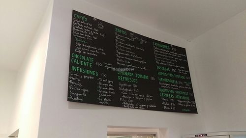 Menu at Sweet Paradise in Tenerife