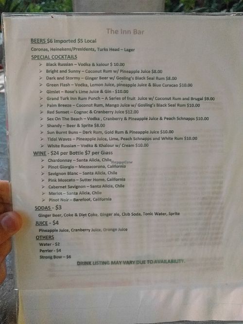 Drinks at The Grand Turk Inn Restaurant in Grand Turk