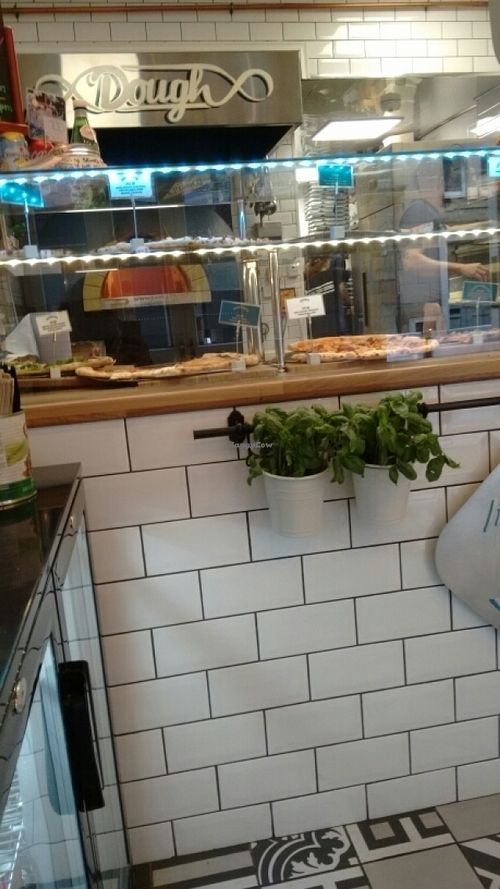 counter at Dough Pizzeria in Edinburgh