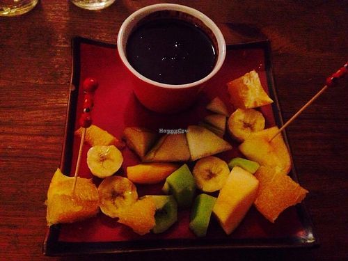 Fondue au chocolat: Make it vegan and ask without milk. Comes with fruits to dip in! at Coco Boheme in Aix-en-provence